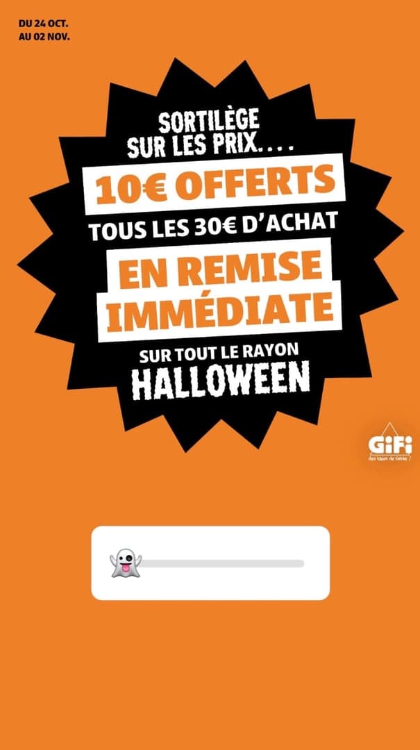 10€ offerts tous les 30€ d'achat chez Gifi