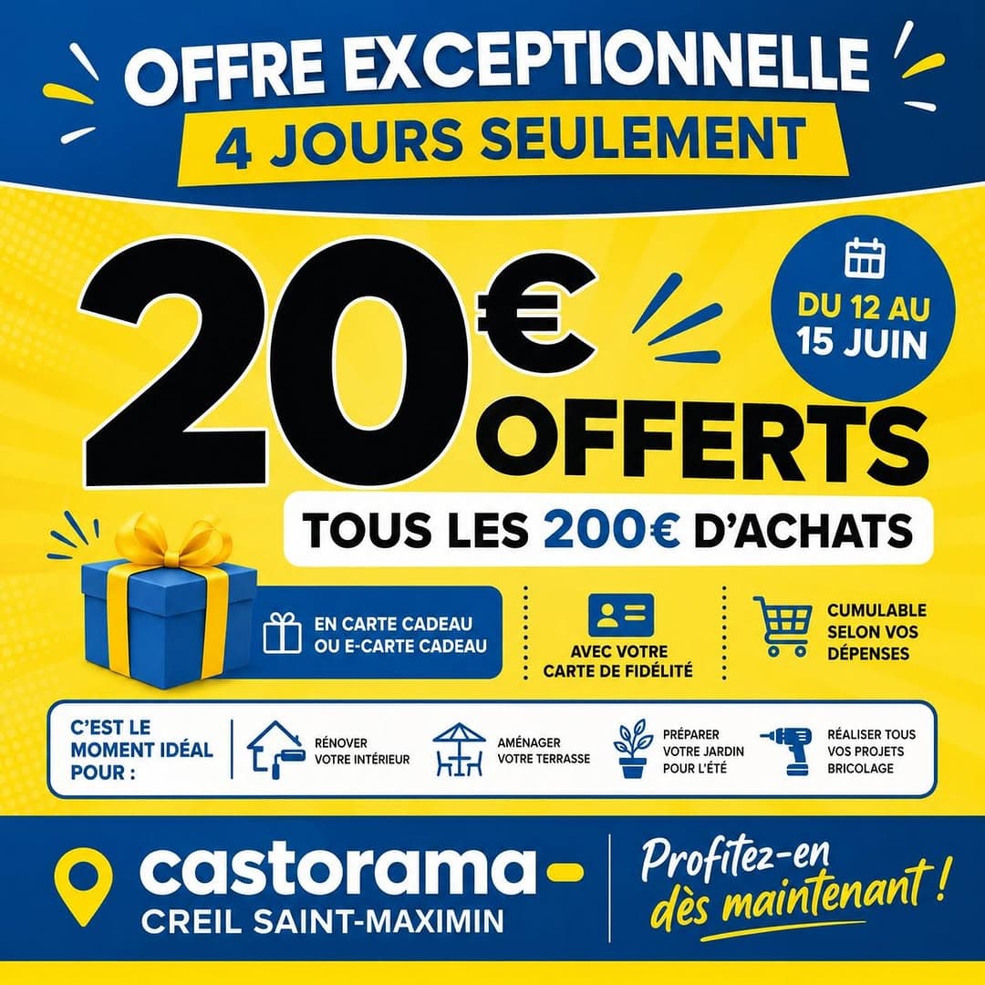 20€ offerts dès 200€