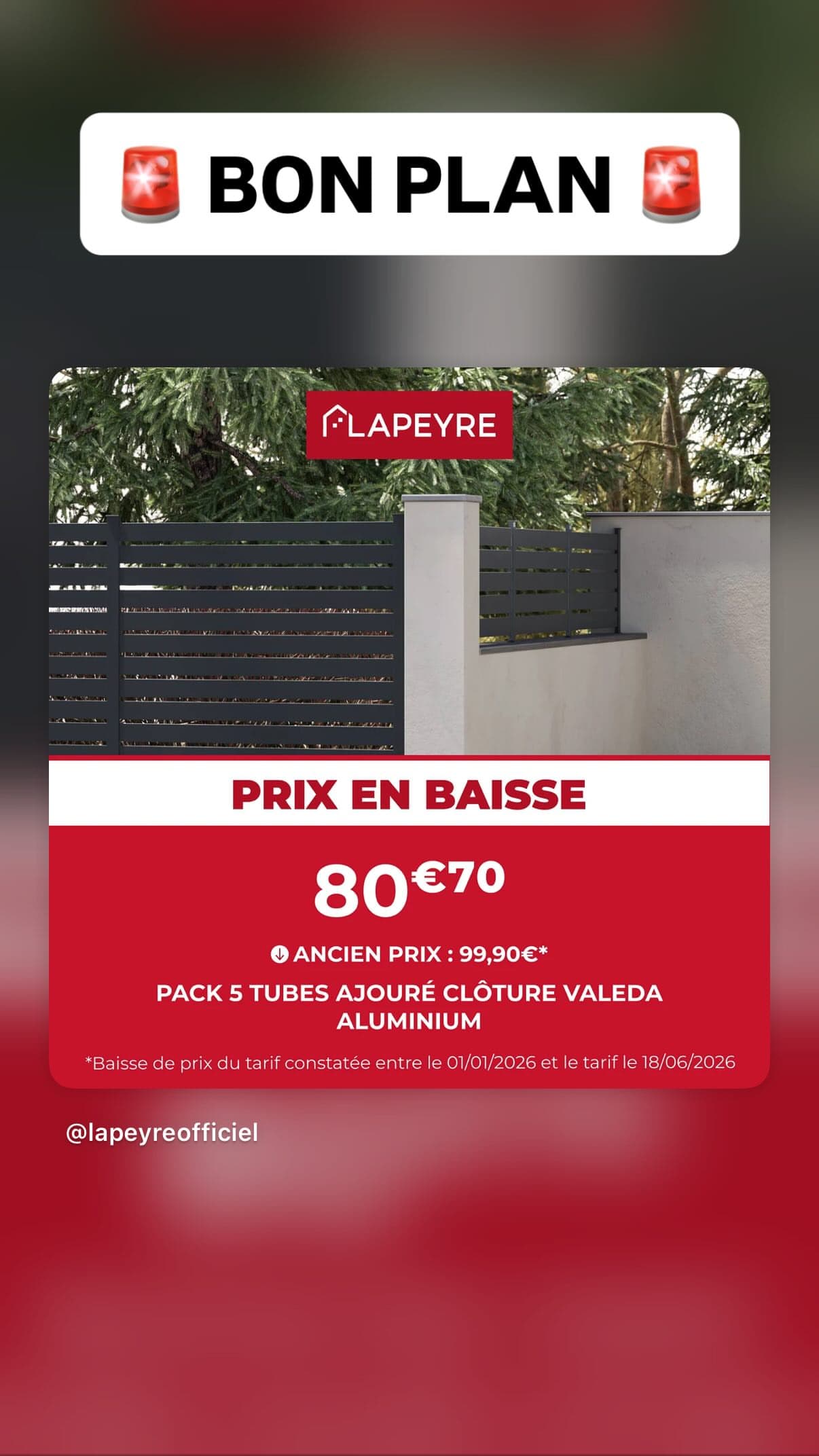 Promo clôture aluminium