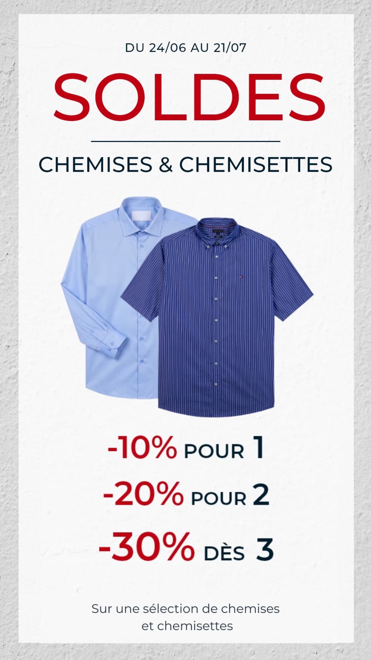 Soldes chemises progressives