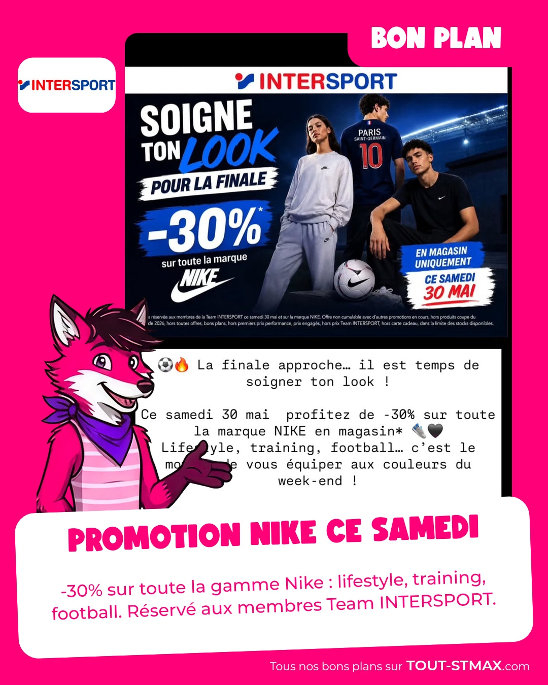 Promotion Nike ce samedi