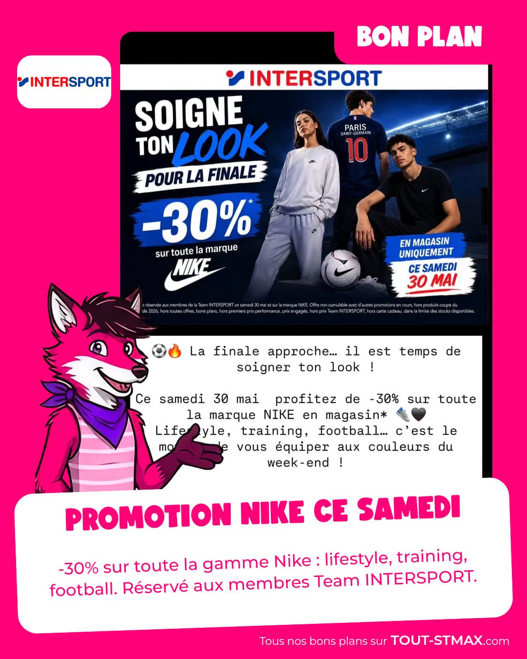 Promotion Nike ce samedi