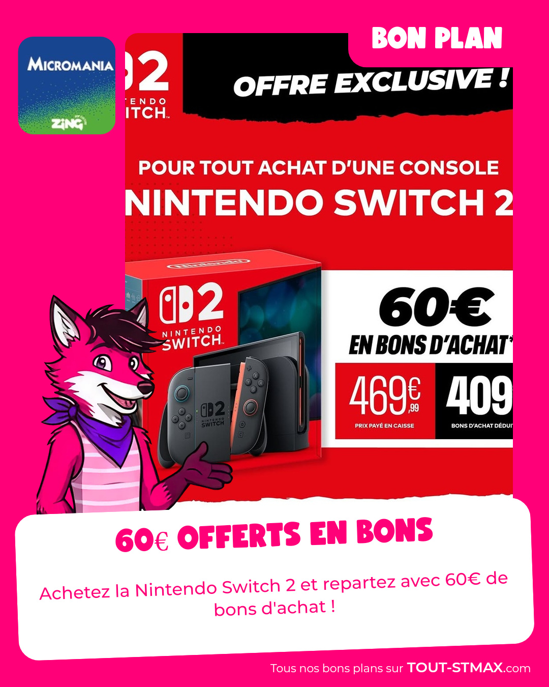 60€ offerts en bons