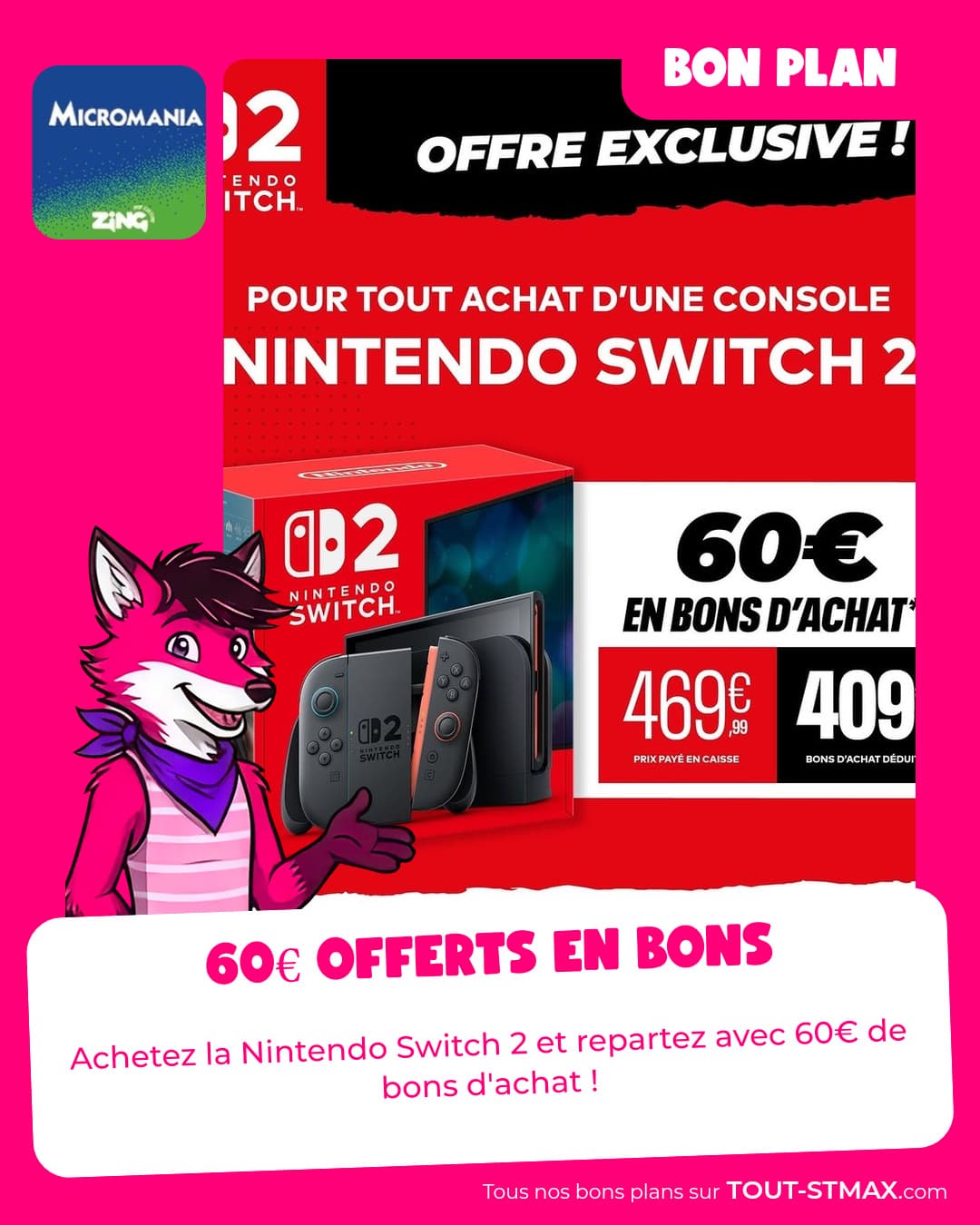 60€ offerts en bons