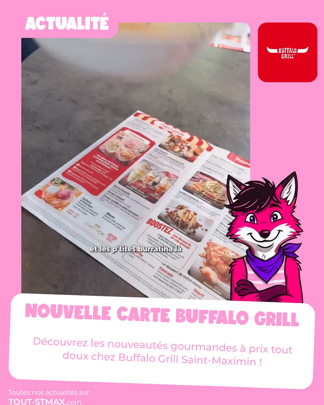 Nouvelle carte Buffalo Grill