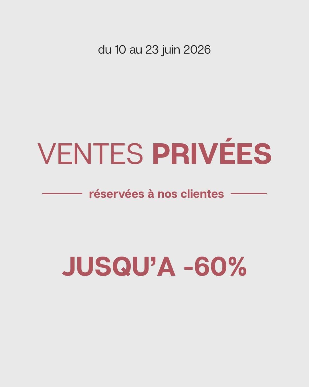 Ventes privées en cours