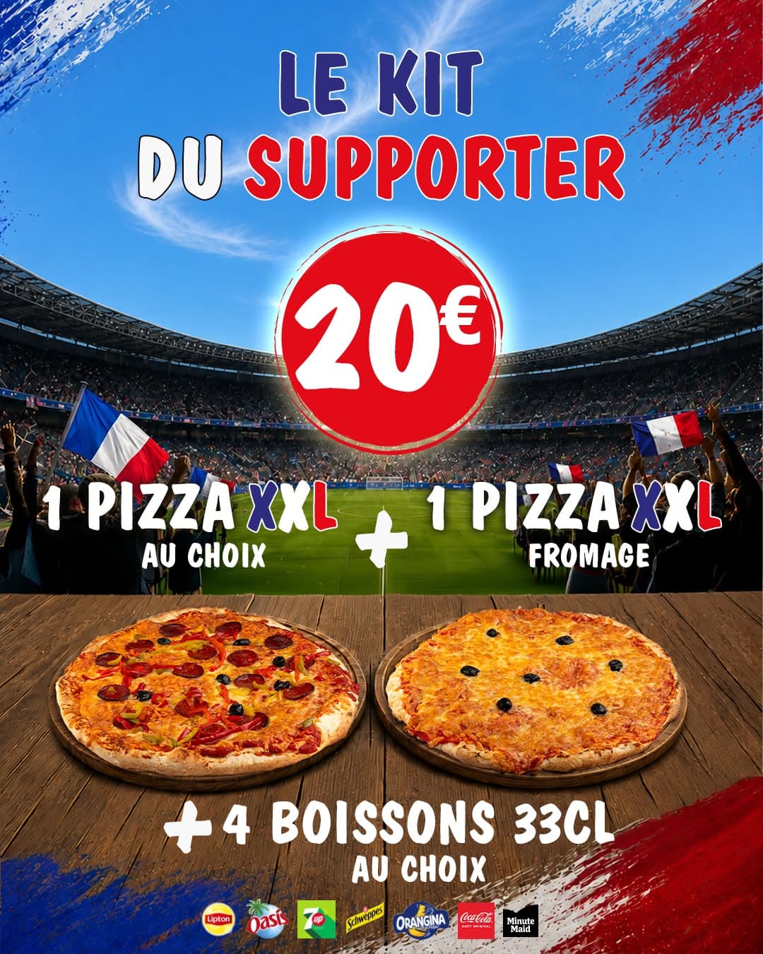 Menu pizza XXL match
