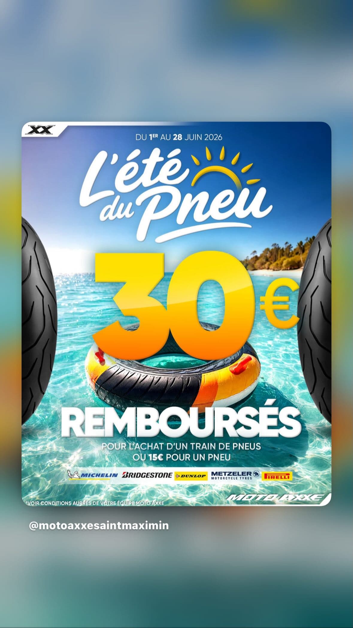 Été du pneu moto