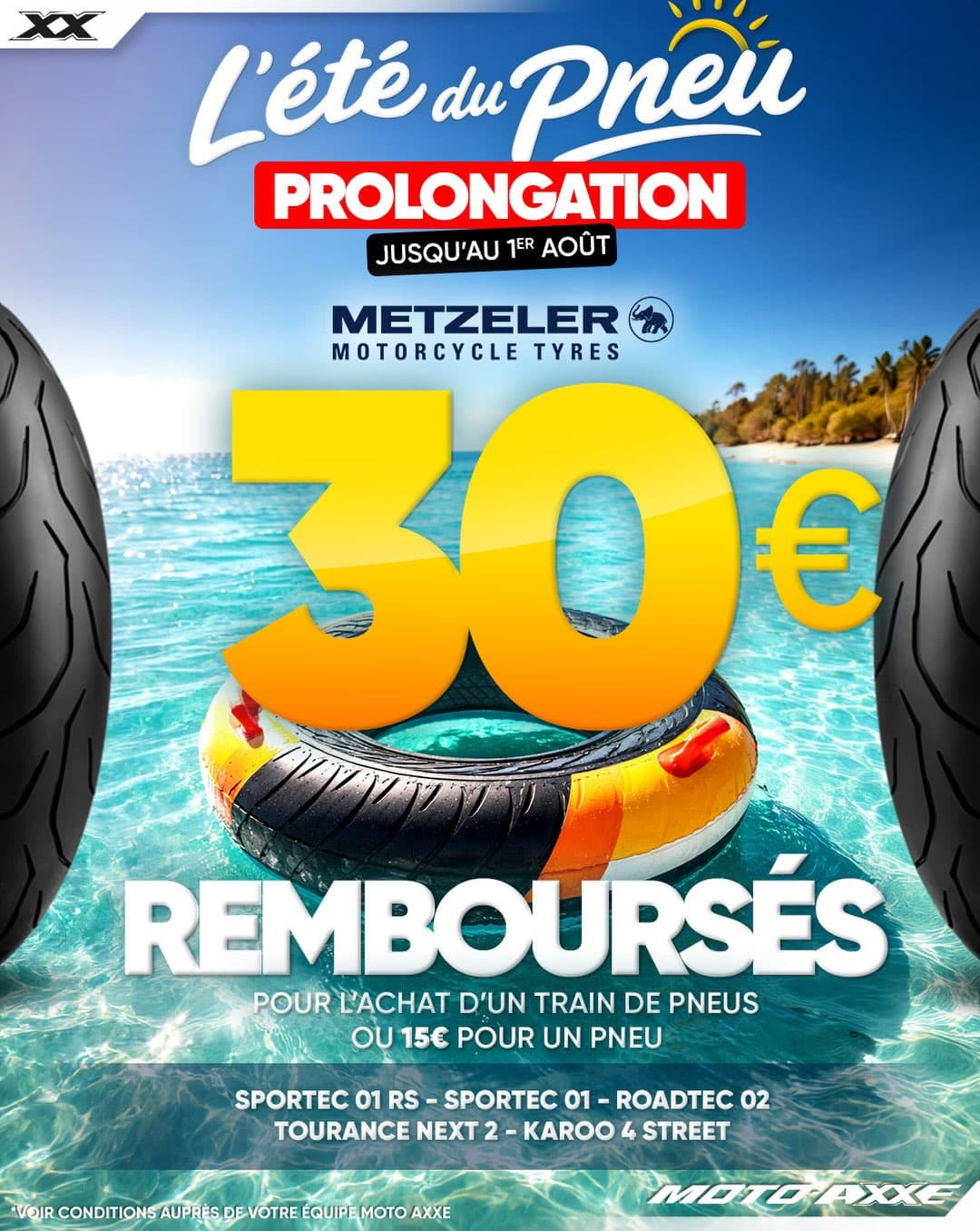 Offre pneus moto prolongée